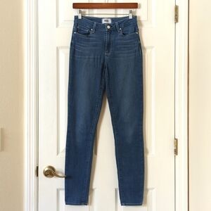 Paige Hoxton Classic Mid Rise Medium Wash Ultra Skinny Jeans Blue 26